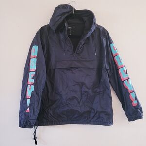 OBEY Fleece Lined Half Zip Rain Jacket - L